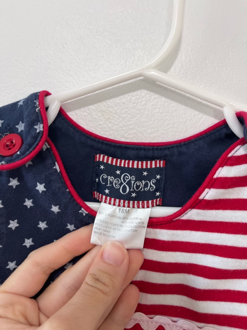 Cre8ions Vintage Patriotic Dress- Size 18 months - Picture 5 of 5